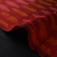 Red - Pochampally Ikat Weave Handloom Pure Raw Silk Fabric 31