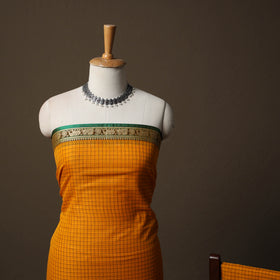 Dharwad Checks Mercerised Cotton 3pc Unstitched Dress Material Suit Set with Woven Border 80