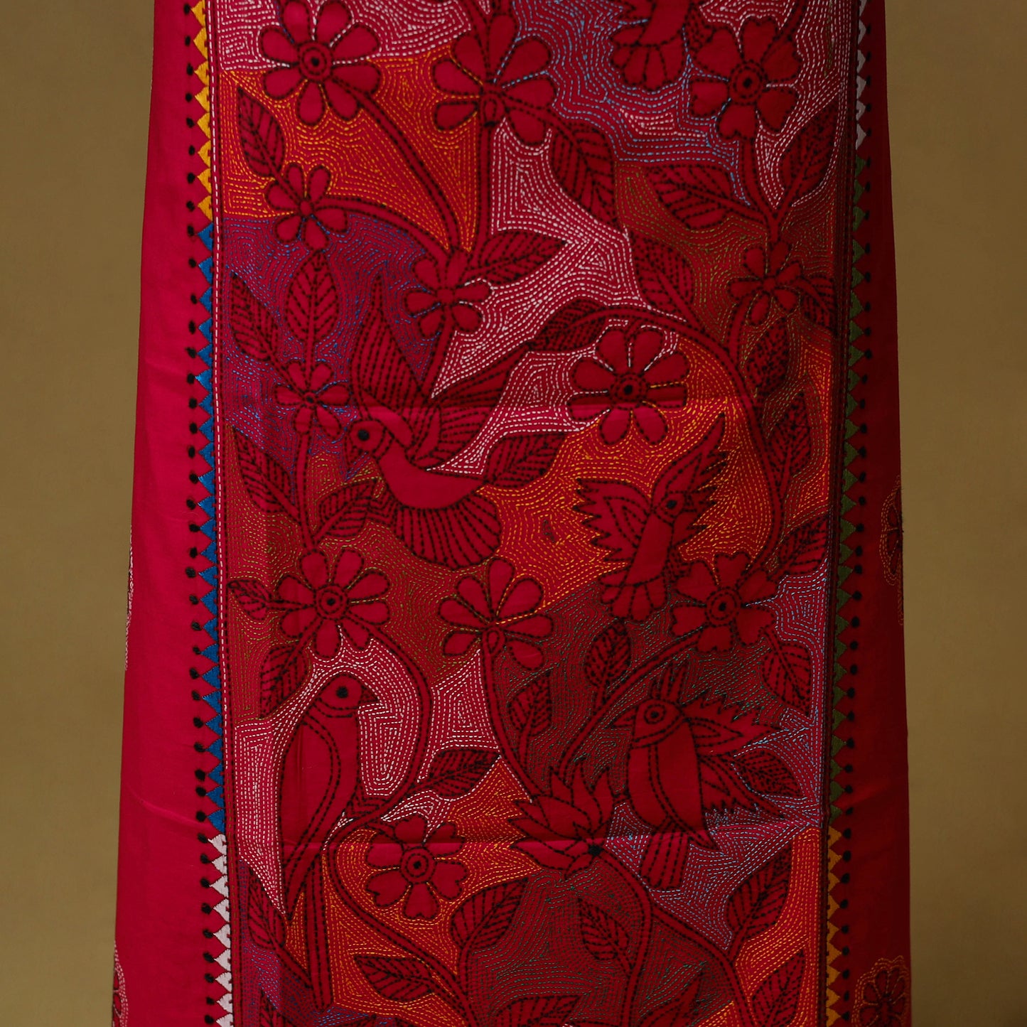 Bengal Kantha Hand Embroidered Unstitched Kurta Material (2.8M) 22