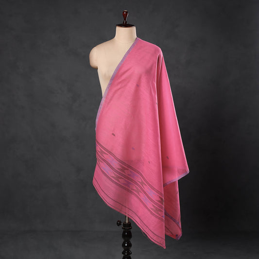 Pink - Manipuri Weaving Masalai Phi Handloom Cotton Dupatta