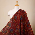 Red Chanderi Silk Srikalahasti Pen Kalamkari Fabric