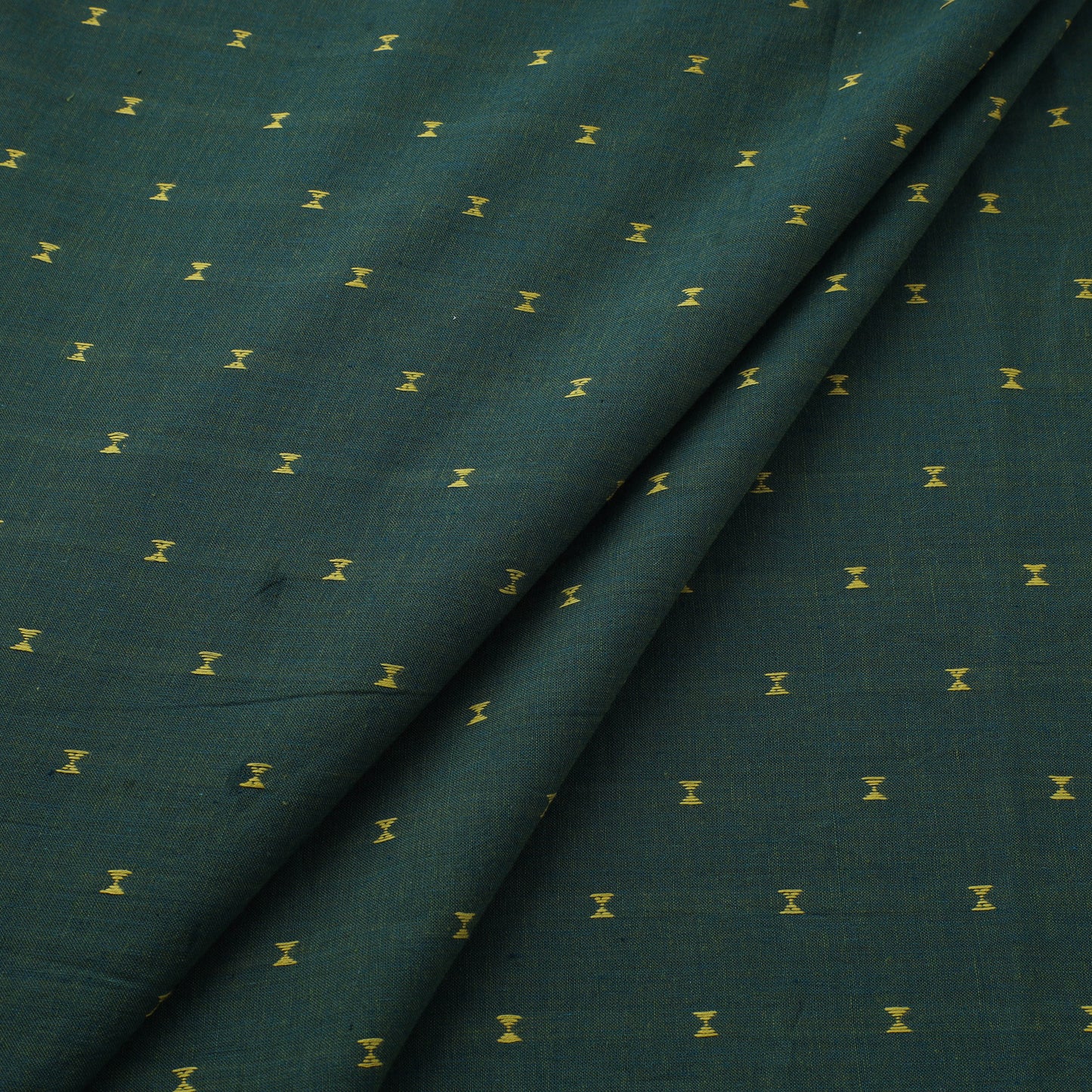 Green Prewashed Cotton Jacquard Fabric