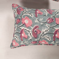 Grey - Set of 2 Sanganeri Block Print Cotton Pillow Covers 33