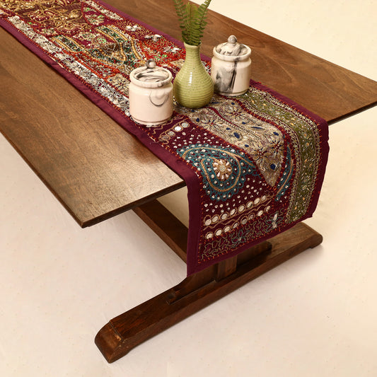 Banjara Vintage Embroidery Table Runner (60 x 14 in) 10
