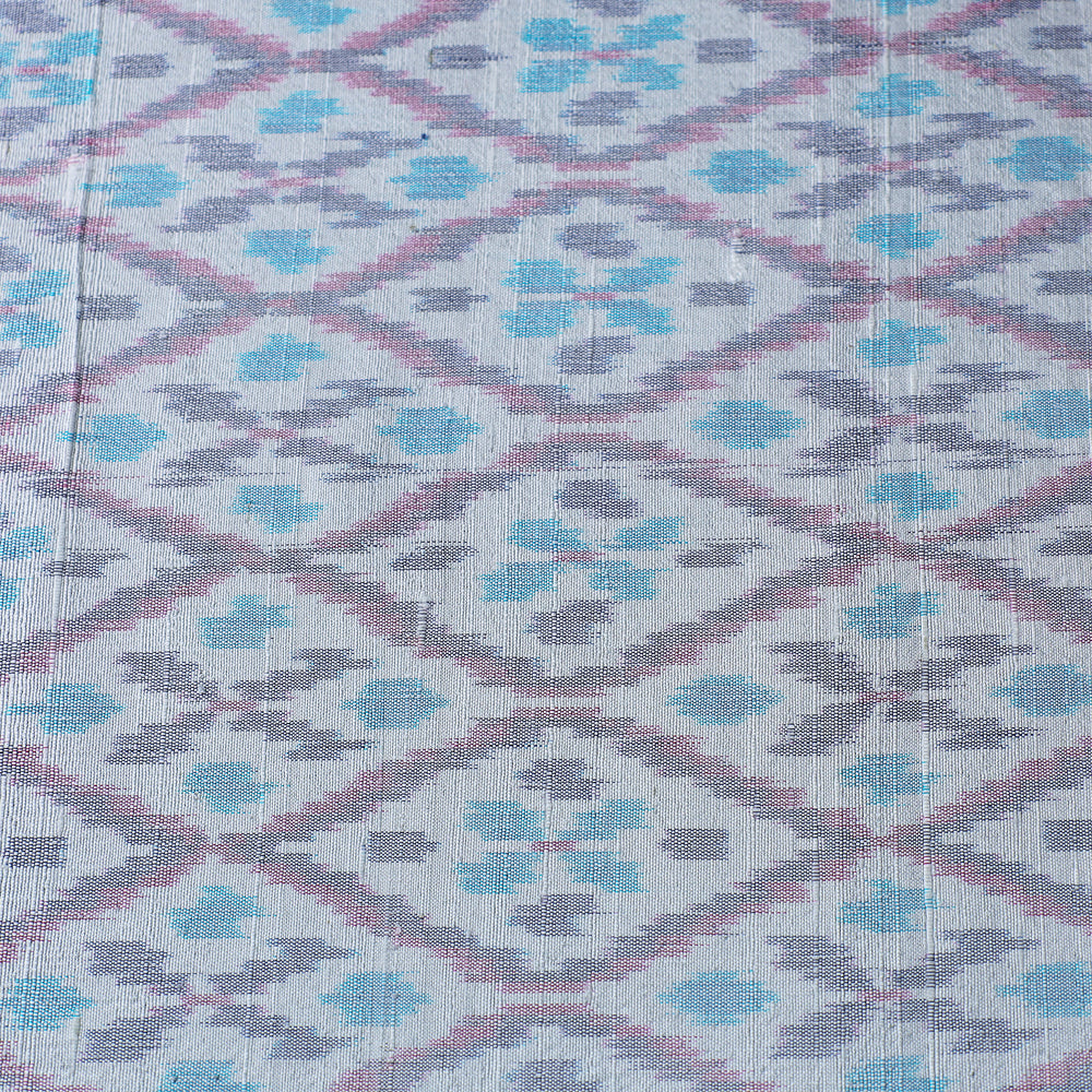 Multicolor - Pochampally Ikat Weave Handloom Pure Raw Silk Fabric 34