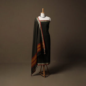 Dharwad Checks Mercerised Cotton 3pc Unstitched Dress Material Suit Set with Woven Border 81