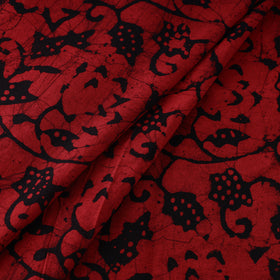 Buy Red Cotton Kutch Batik Print Fabric