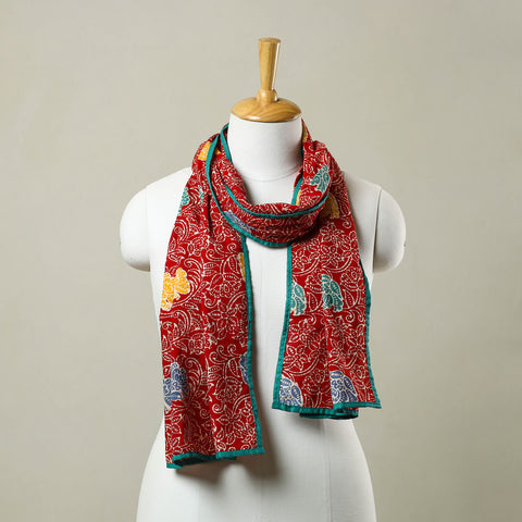 Red - Cotton Hand Batik Print Stole 01