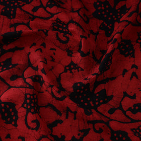 Buy Red Cotton Kutch Batik Print Fabric