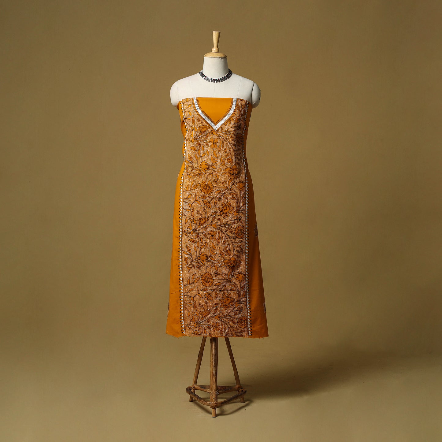 Bengal Kantha Hand Embroidered Unstitched Kurta Material (2.75M) 26