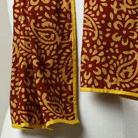 Brown - Cotton Hand Batik Print Stole 04