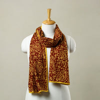 Brown - Cotton Hand Batik Print Stole 04