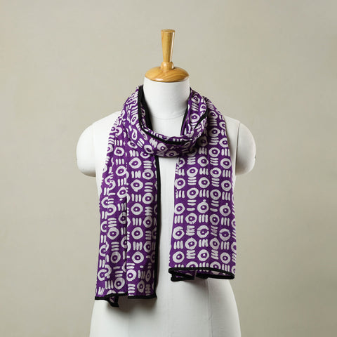 Purple - Cotton Hand Batik Print Stole 05