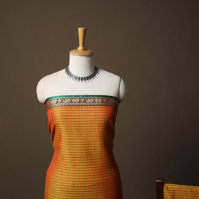 Dharwad Checks Mercerised Cotton 3pc Unstitched Dress Material Suit Set with Woven Border 82