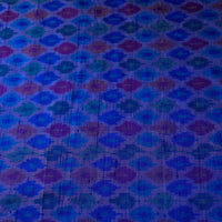 Blue - Pochampally Ikat Weave Handloom Pure Raw Silk Fabric 35