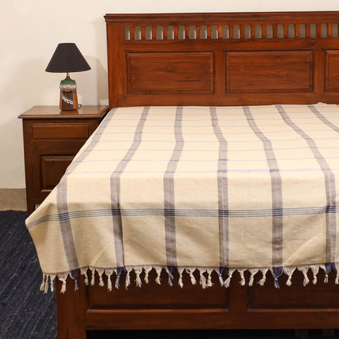 Beige - single handloom cotton bed sheet (90 x 60 in) 72