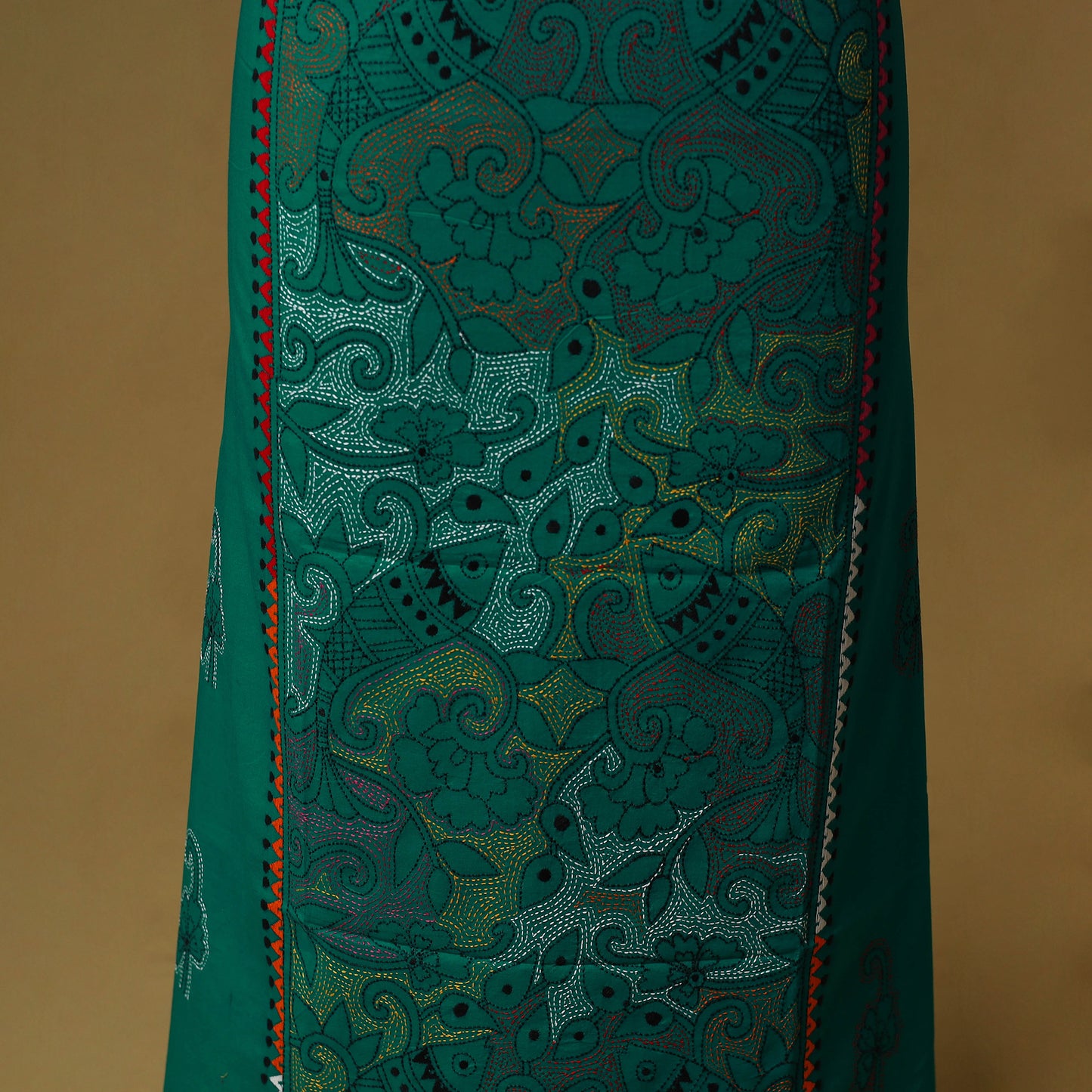 Bengal Kantha Hand Embroidered Unstitched Kurta Material (2.8M) 27