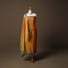 Dharwad Checks Mercerised Cotton 3pc Unstitched Dress Material Suit Set with Woven Border 82