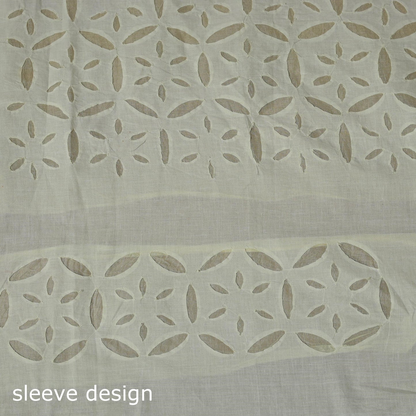 Yellow - Barmer Cut Work Cotton Applique 3pc Unstitched Dress Material 15