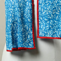 Sky Blue - Cotton Hand Batik Print Stole 07