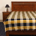 Yellow - single handloom cotton bed sheet (90 x 60 in) 73