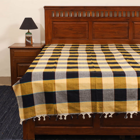 Yellow - single handloom cotton bed sheet (90 x 60 in) 73