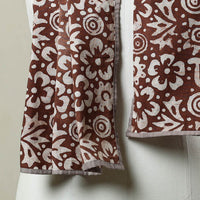 Brown - Cotton Hand Batik Print Stole 08