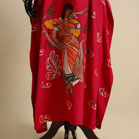 Pink - cotton hand batik kaftan with tie-up waist (long) 15