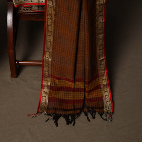 Dharwad Checks Mercerised Cotton 3pc Unstitched Dress Material Suit Set with Woven Border 84