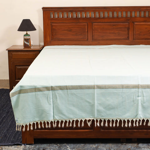 Blue - single handloom cotton bed sheet (90 x 60 in) 75