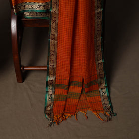 Dharwad Checks Mercerised Cotton 3pc Unstitched Dress Material Suit Set with Woven Border 85