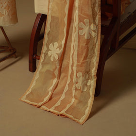 Yellow - Barmer Cut Work Cotton Applique 3pc Unstitched Dress Material 10