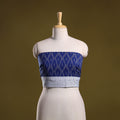 Blue - Cotton Pochampally Ikat Blouse Piece 30