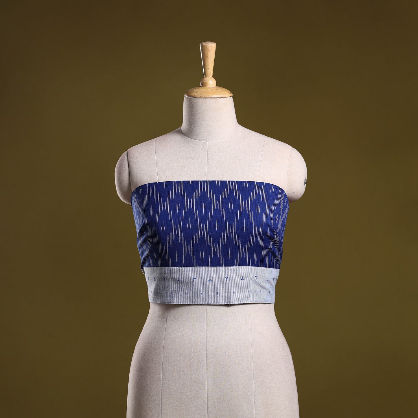 Blue - Cotton Pochampally Ikat Blouse Piece 30