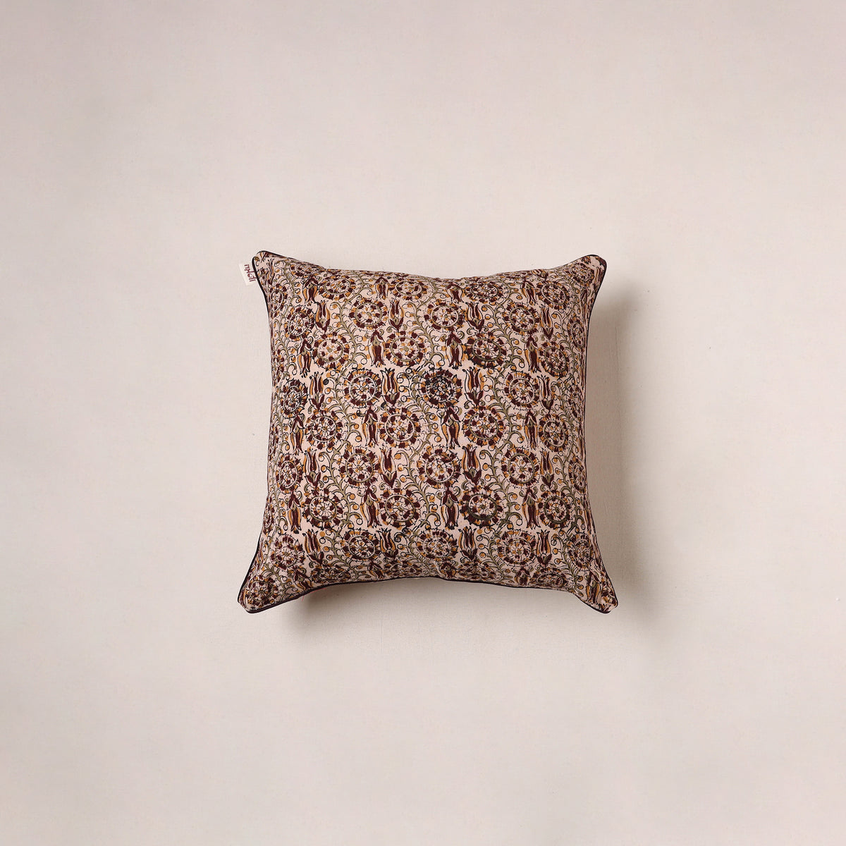 Kalamkari Print Cushion Cover (16 x 16 in) 117