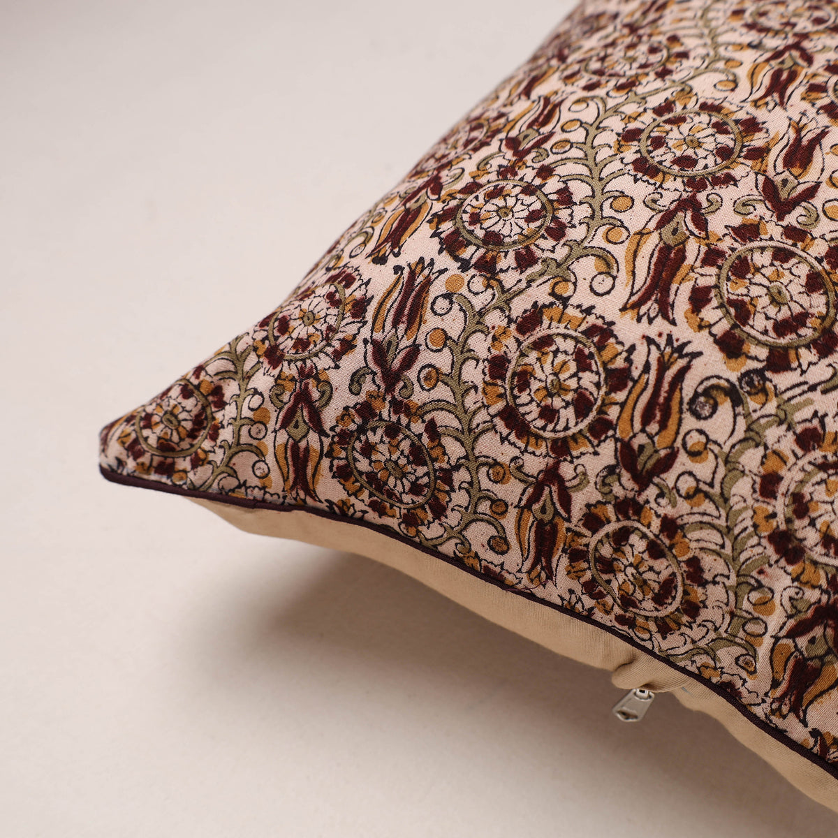 Kalamkari Print Cushion Cover (16 x 16 in) 117