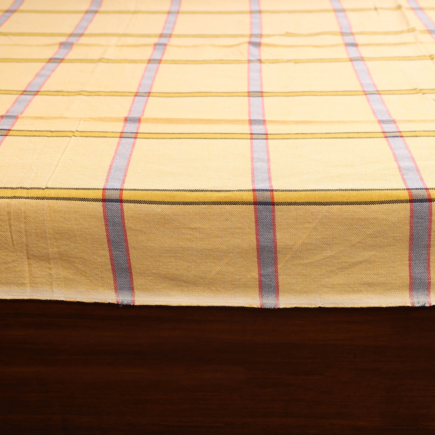 Yellow - single handloom cotton bed sheet (90 x 60 in) 77