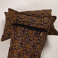 Maroon - Set of 2 Bagru Block Print Cotton Pillow Covers 40