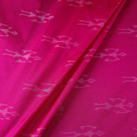 Pink - Pochampally Ikat Weave Handloom Pure Mulberry Silk Fabric 40