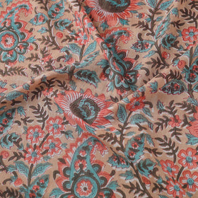 Multicolor Block Print Cotton Sanganeri Fabric