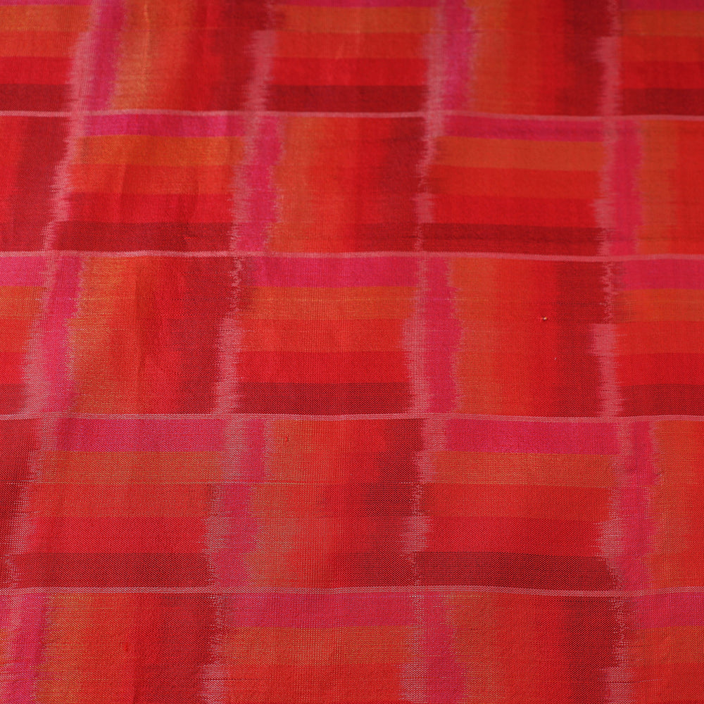 Red - Pochampally Ikat Weave Handloom Pure Mulberry Silk Fabric 41