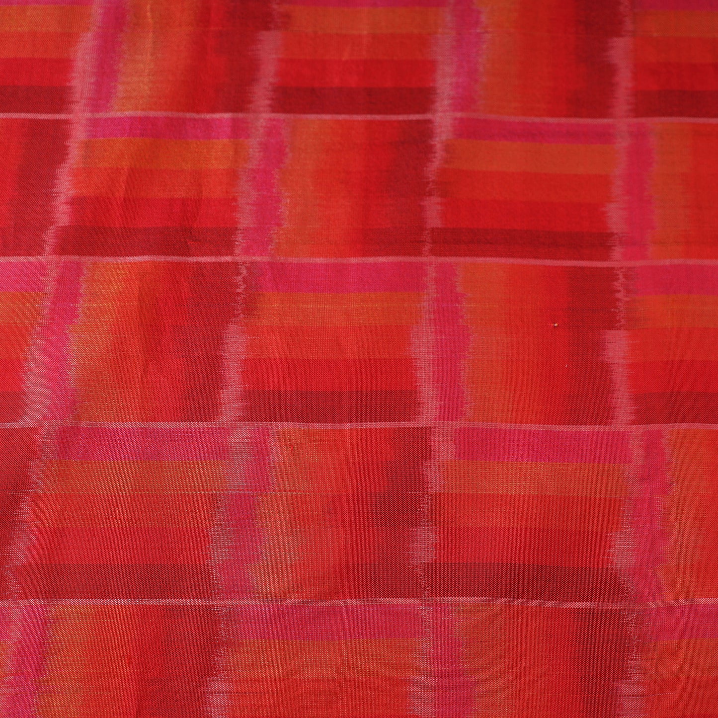 Red - Pochampally Ikat Weave Handloom Pure Mulberry Silk Fabric 41