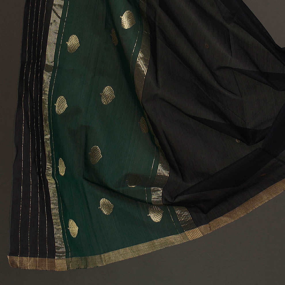 Green - 2pc Zari Buti Handloom Chanderi Silk Dress Material 12