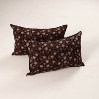 Maroon - Set of 2 Bagru Block Print Cotton Pillow Covers 43