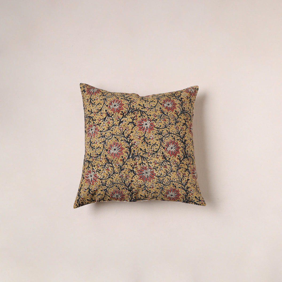 Kalamkari Print Cushion Cover (16 x 16 in) 122