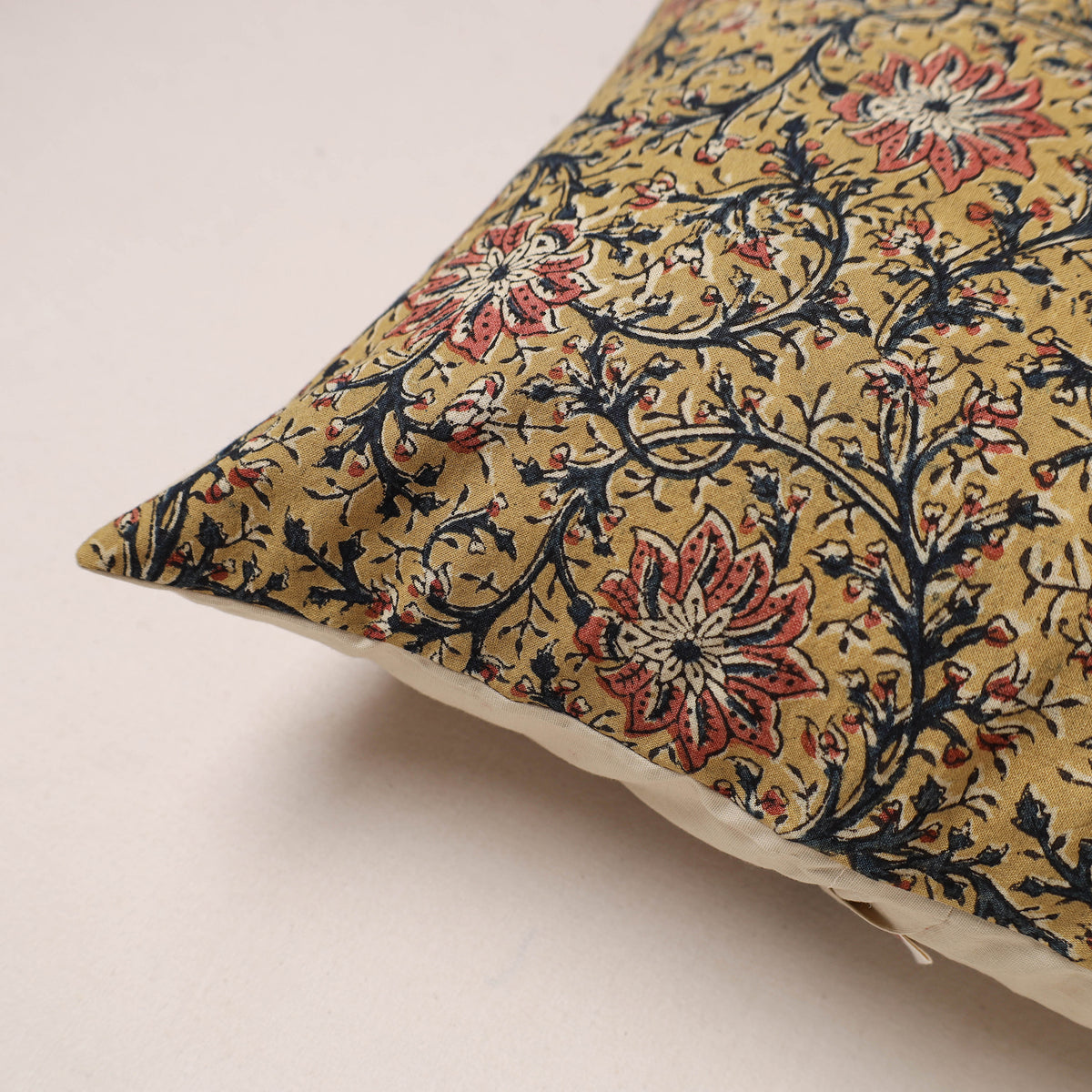 Kalamkari Print Cushion Cover (16 x 16 in) 122