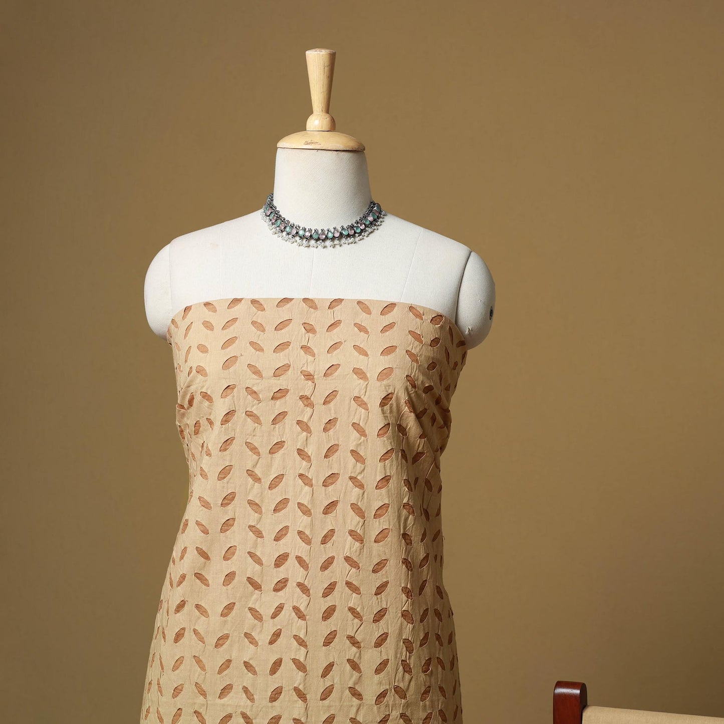 Barmer Cut Work Cotton Applique 3pc Unstitched Dress Material 46