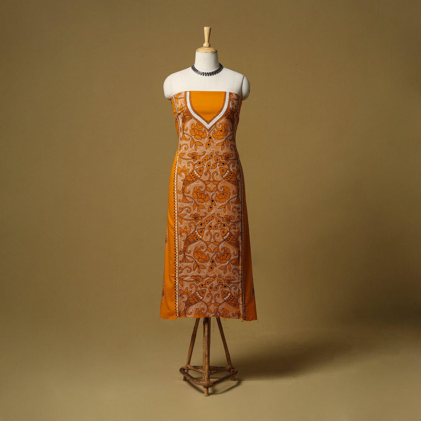 Bengal Kantha Hand Embroidered Unstitched Kurta Material (2.75M) 38