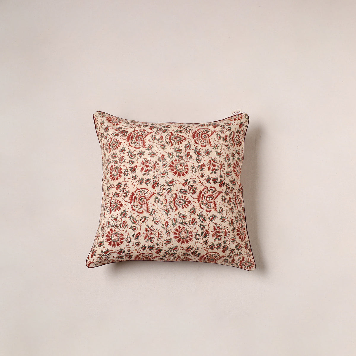 Kalamkari Print Cushion Cover (16 x 16 in) 124