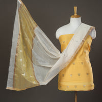 Yellow - 2pc Zari Buti Handloom Chanderi Silk Dress Material 18